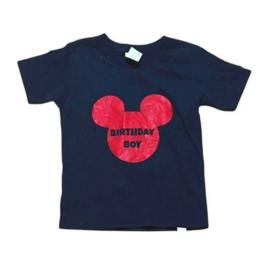 Mickey Birthday Boy Navy & Red T-Shirt Size 4