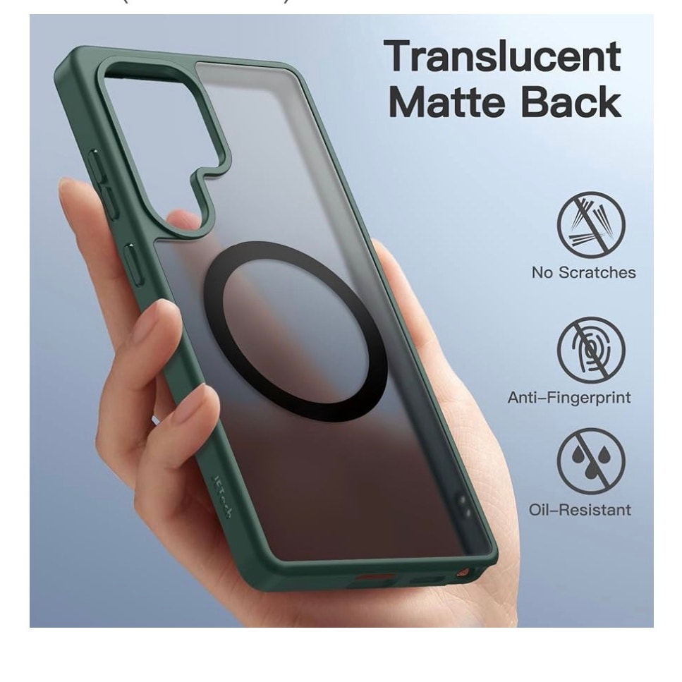 Magnetic Case for Samsung Galaxy S25 Ultra 5G, Compatible MagSafe (Dark Green)