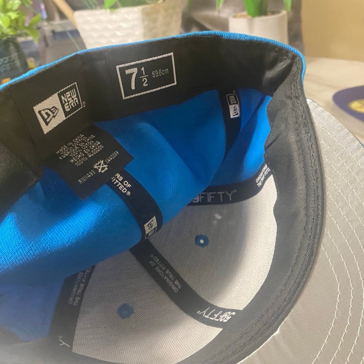 New Era Hat 7 1/2 Blue & Sliver Movers
