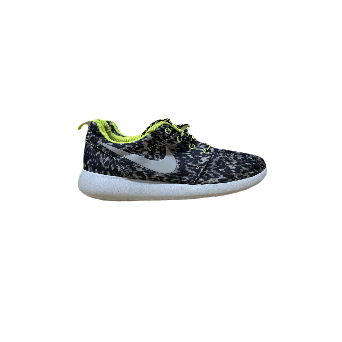 2014 Nike Women’s Rosherun Print Shoes, Sneakers Cool Grey, Wolf, Volt Size 8.5