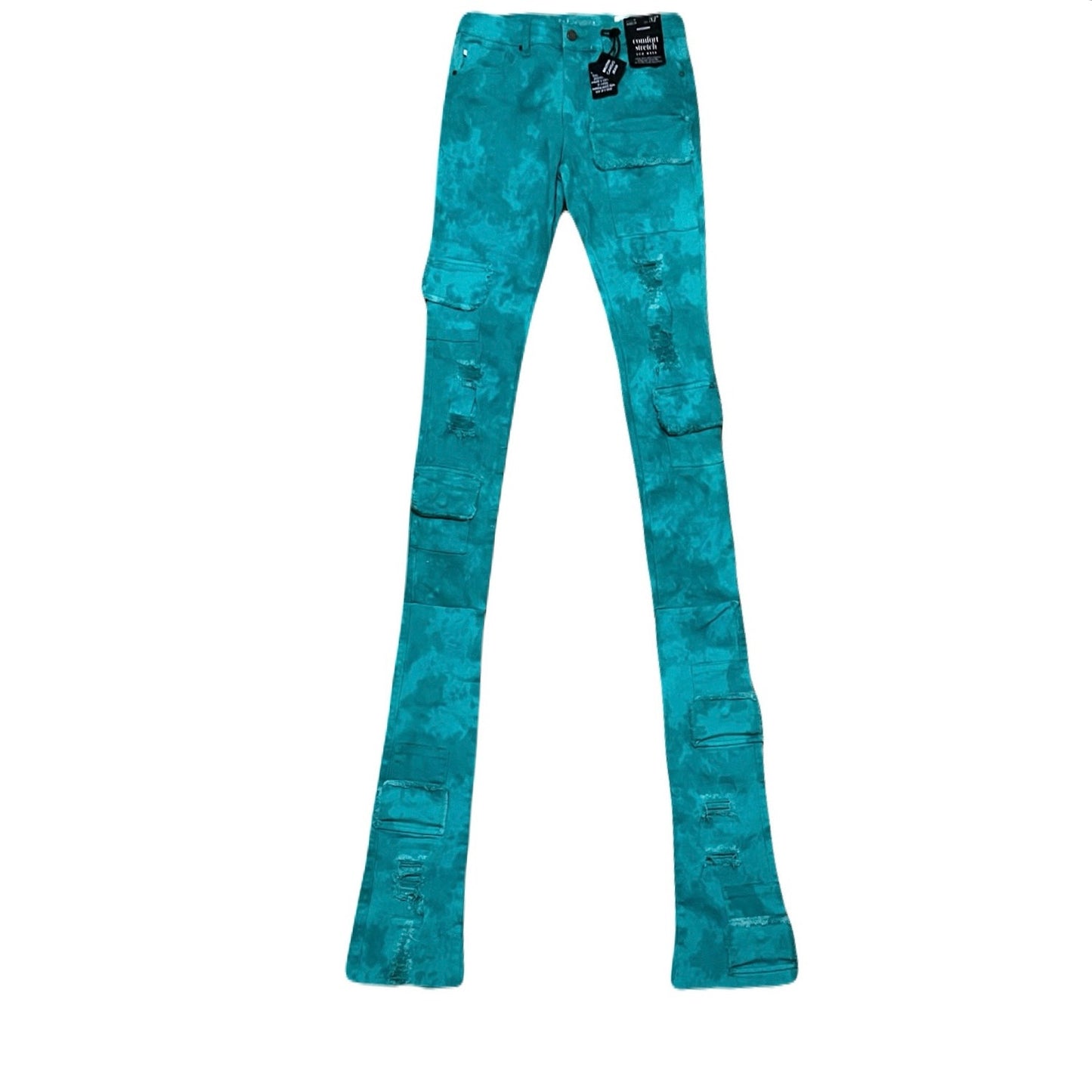Si Tu Veux Mint Green Superstack Men’s Jean’s Size 36 Billy Jean’s