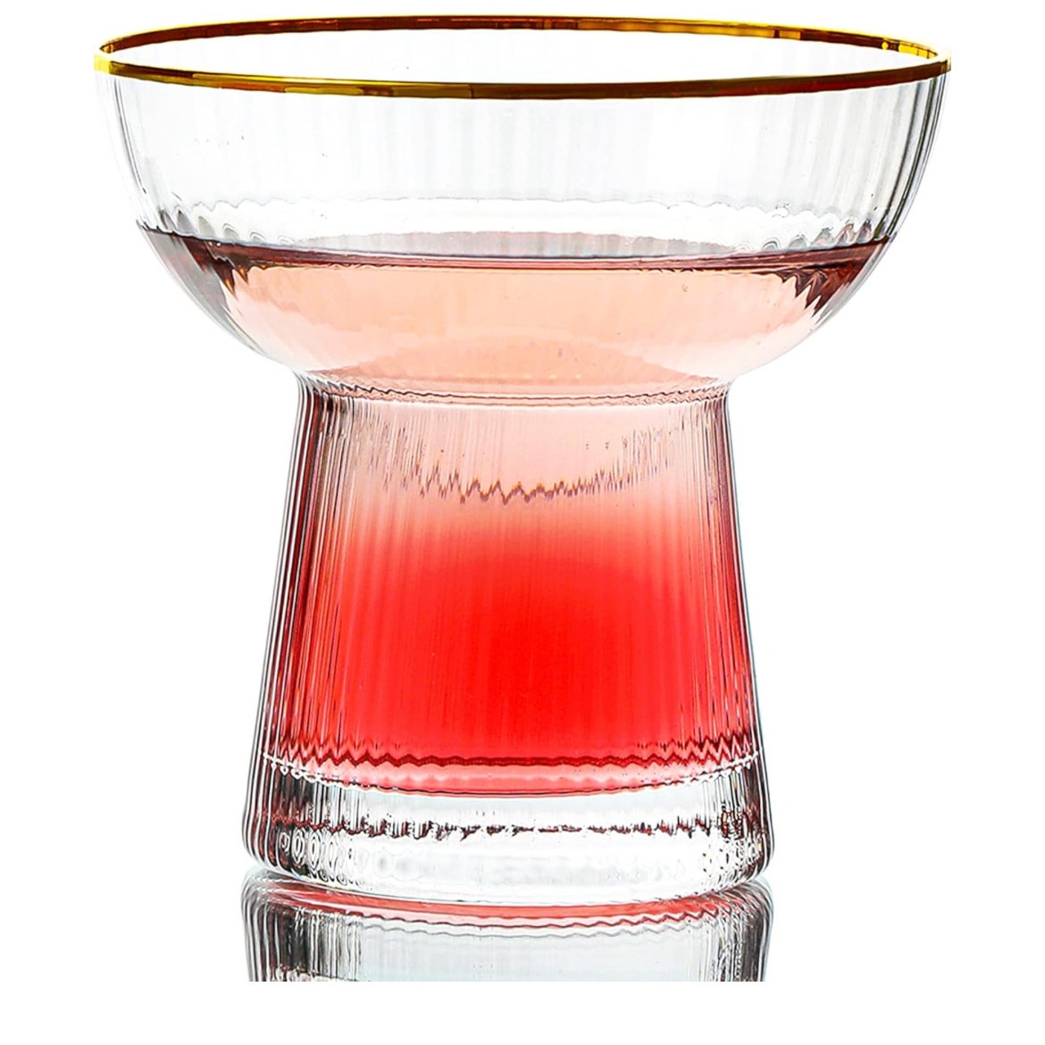 Lysenn Stemless Margarita Glasses Set of 2  – 10 oz Gold Rim