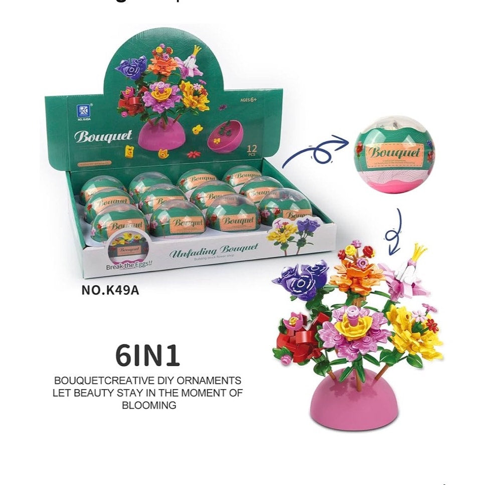 12 Pack Filled Eggs with 157 Pcs DIY Flower Garden Building Blocks