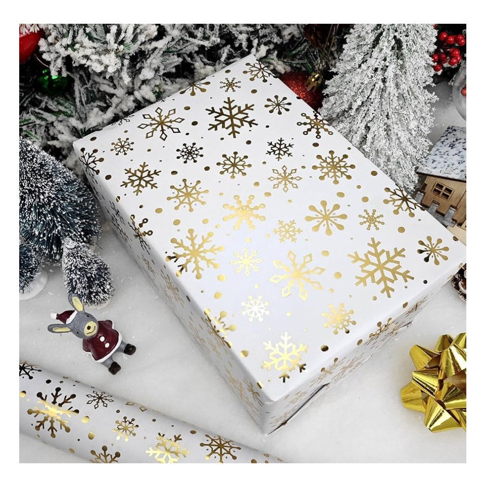 LDGOOAEL Mini Short Small Christmas Wrapping Paper Roll (17 inches X 32.8 feet)
