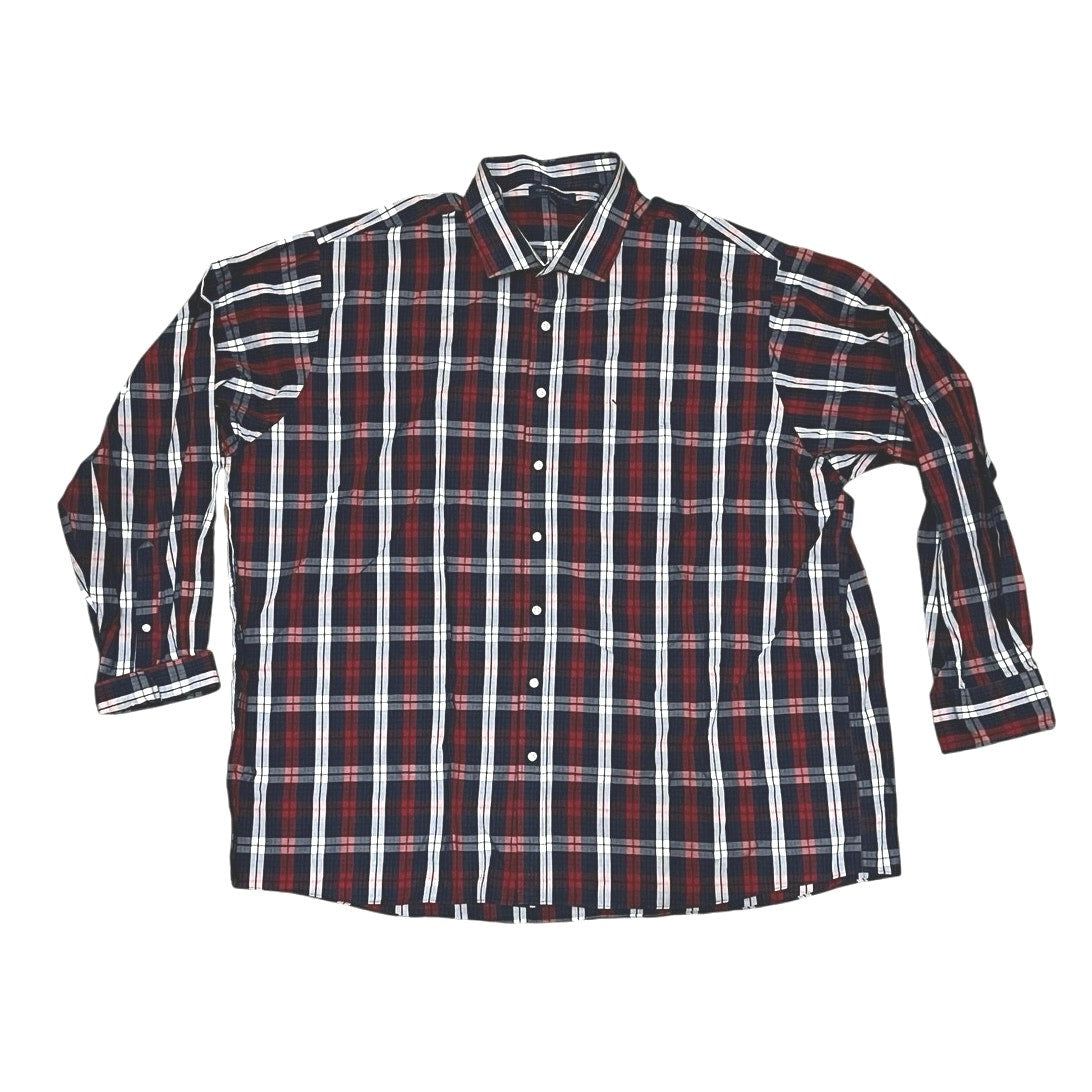Tommy Hilfiger Tall Long Men’s Button Down Blue & Red Size 20