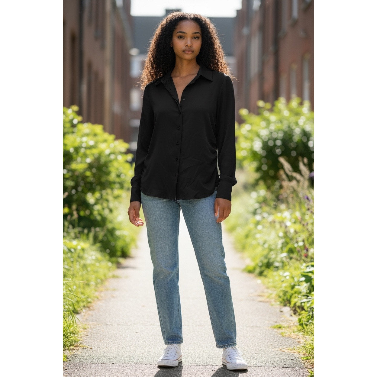 SHEIN Women’s Black Button Down Size XS New