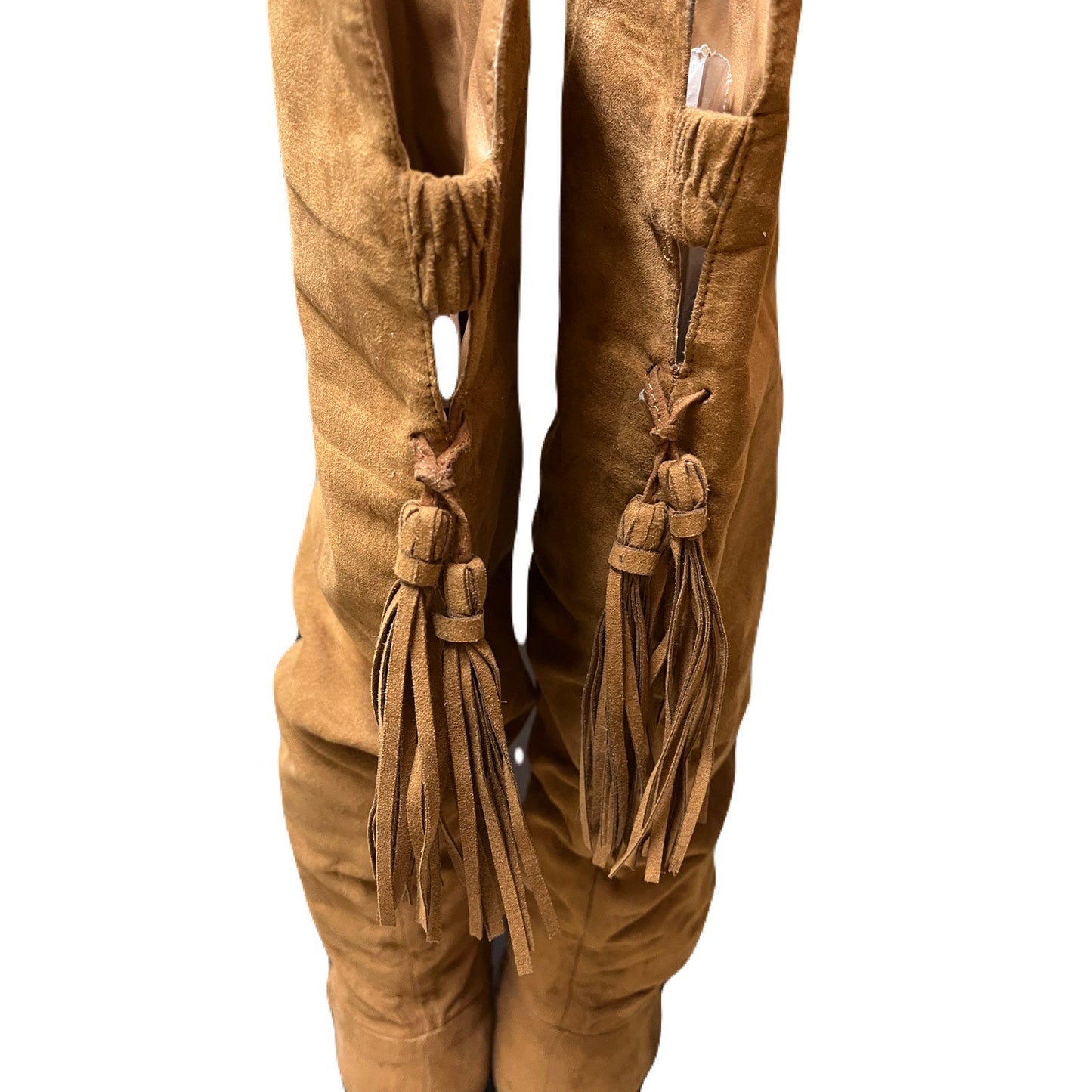 Just Jab Tan Women’s Boots 23” L With 4” Heels Size 8.5