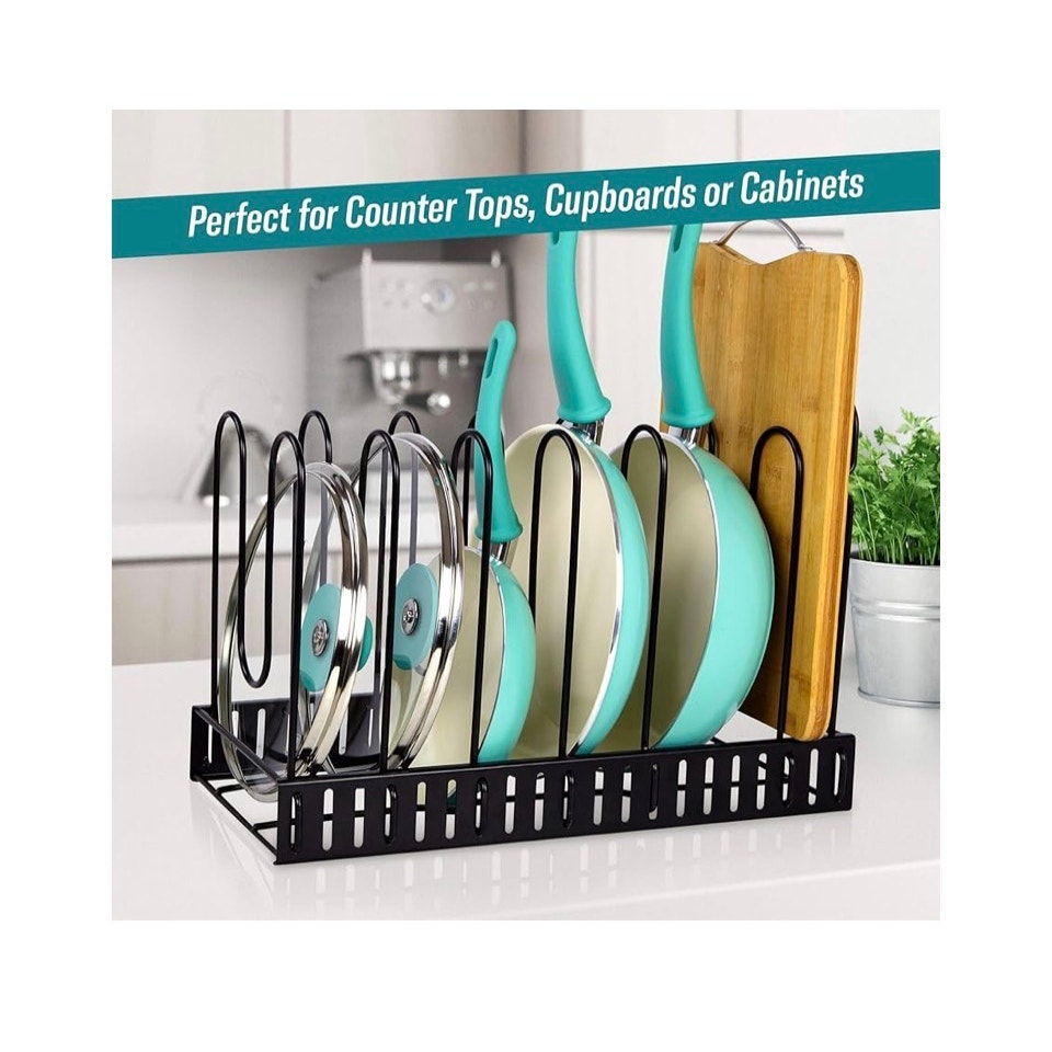LATTI Pots and Pans Cabinet Organizer and Kitchen Storage Rack - 8 Shelf