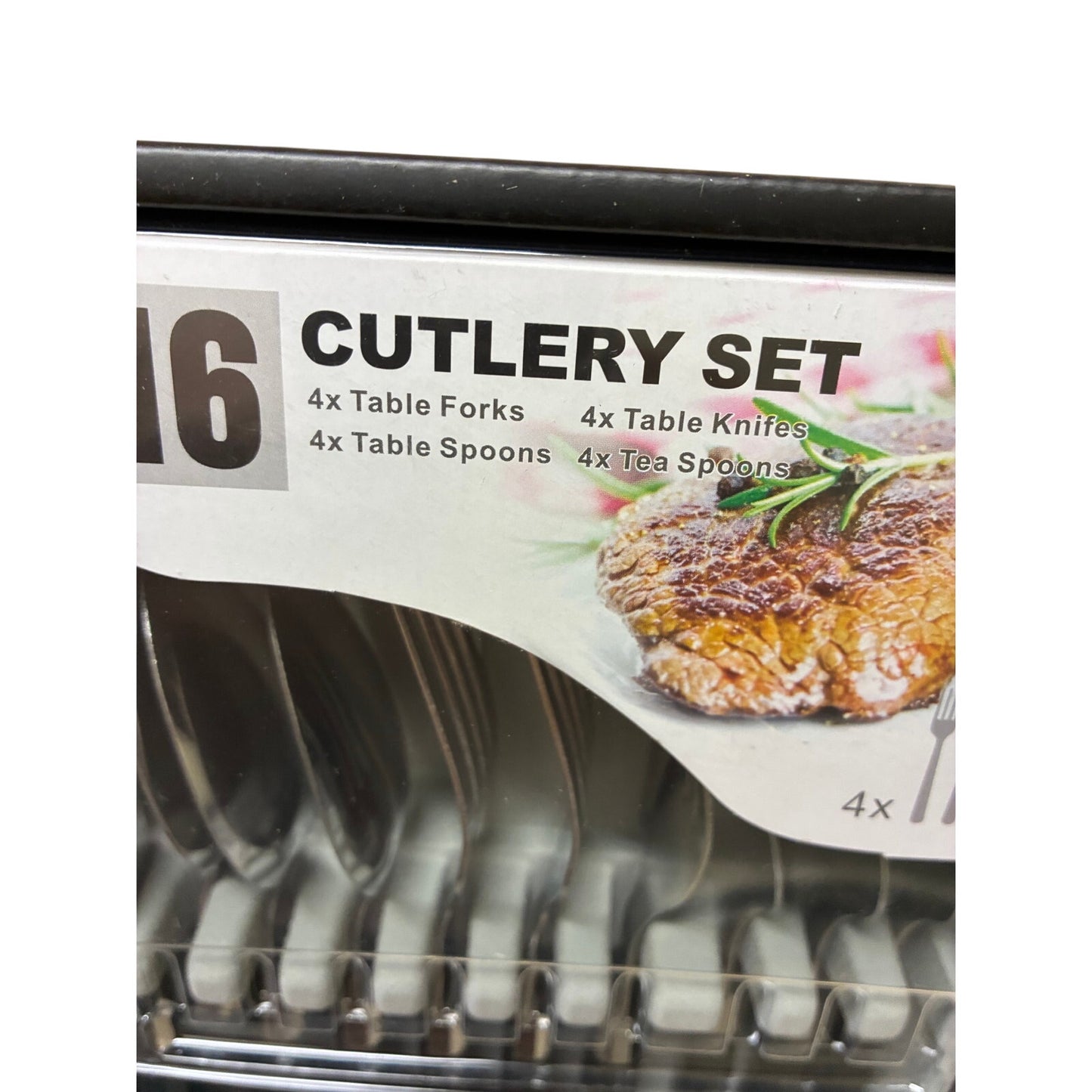 16 Cutlery Set Black Color New