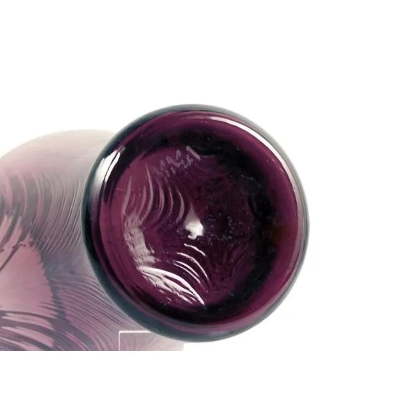Fenton Plum Amethyst Pulled Feather Vase for Metropolitan Museum Of Art 9 1/2"