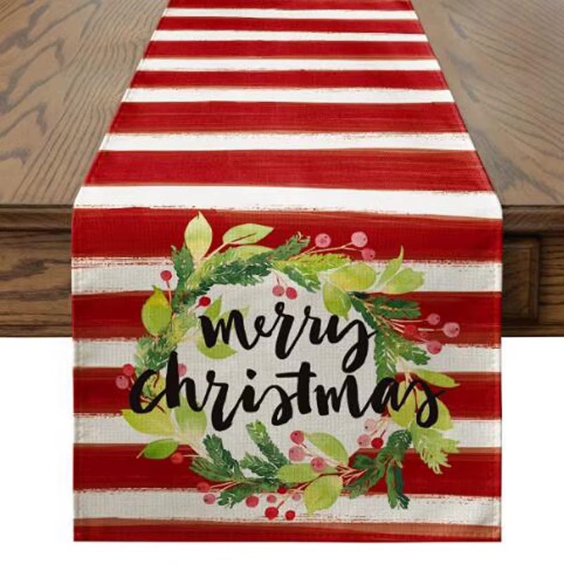 Fashion Linen Christmas Tree printed table runner flag kitchen dining tablecloth table