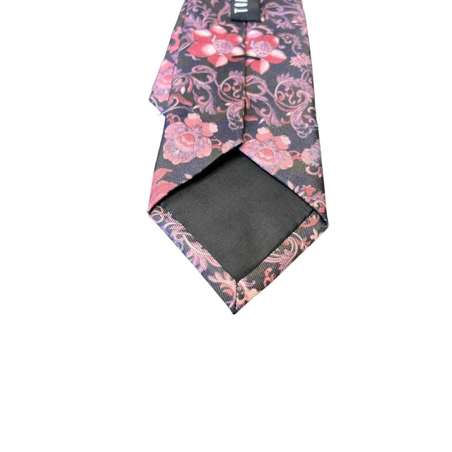 Top Man Men’s Tie Black With Pink Flowers
