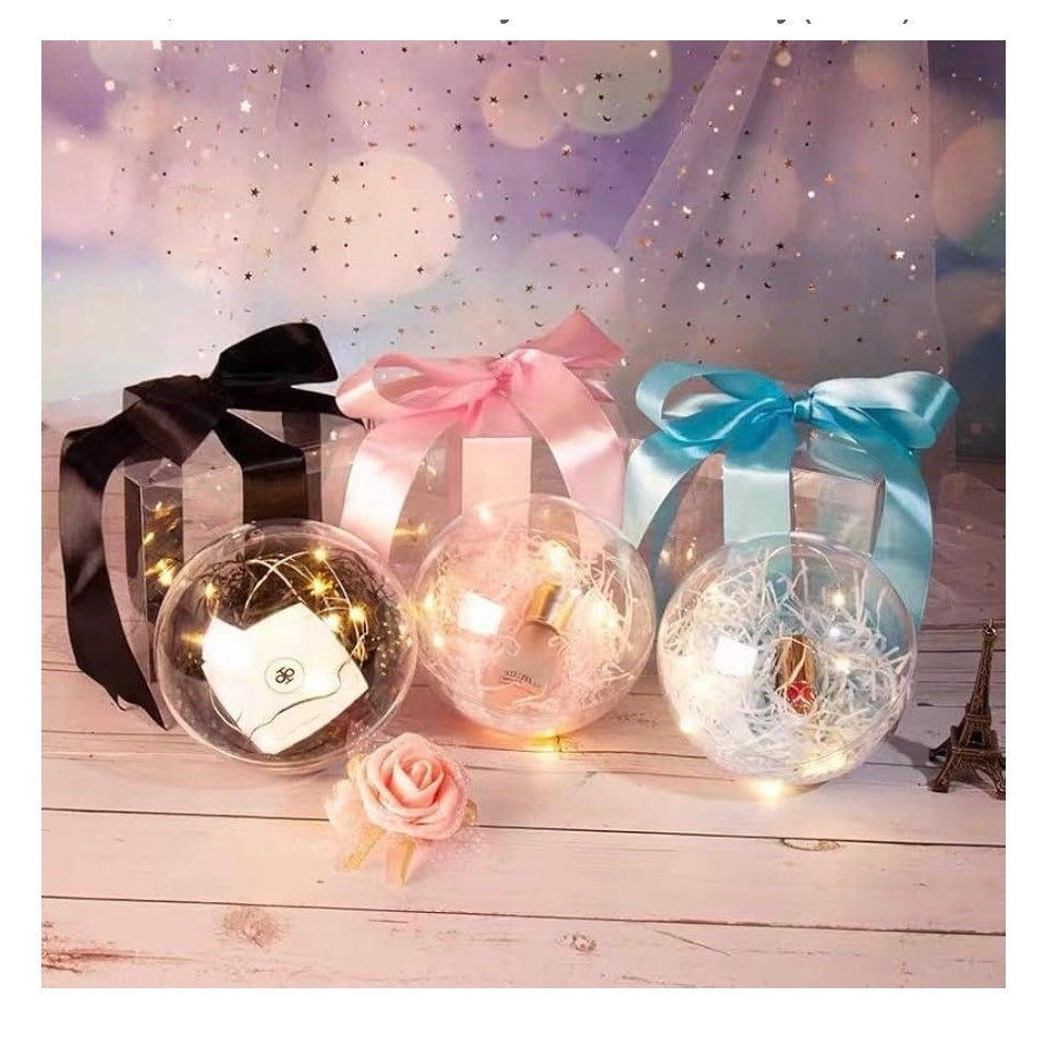20 Clear Fillable Ornaments Balls- 60mm/2.36" Transparent Plastic