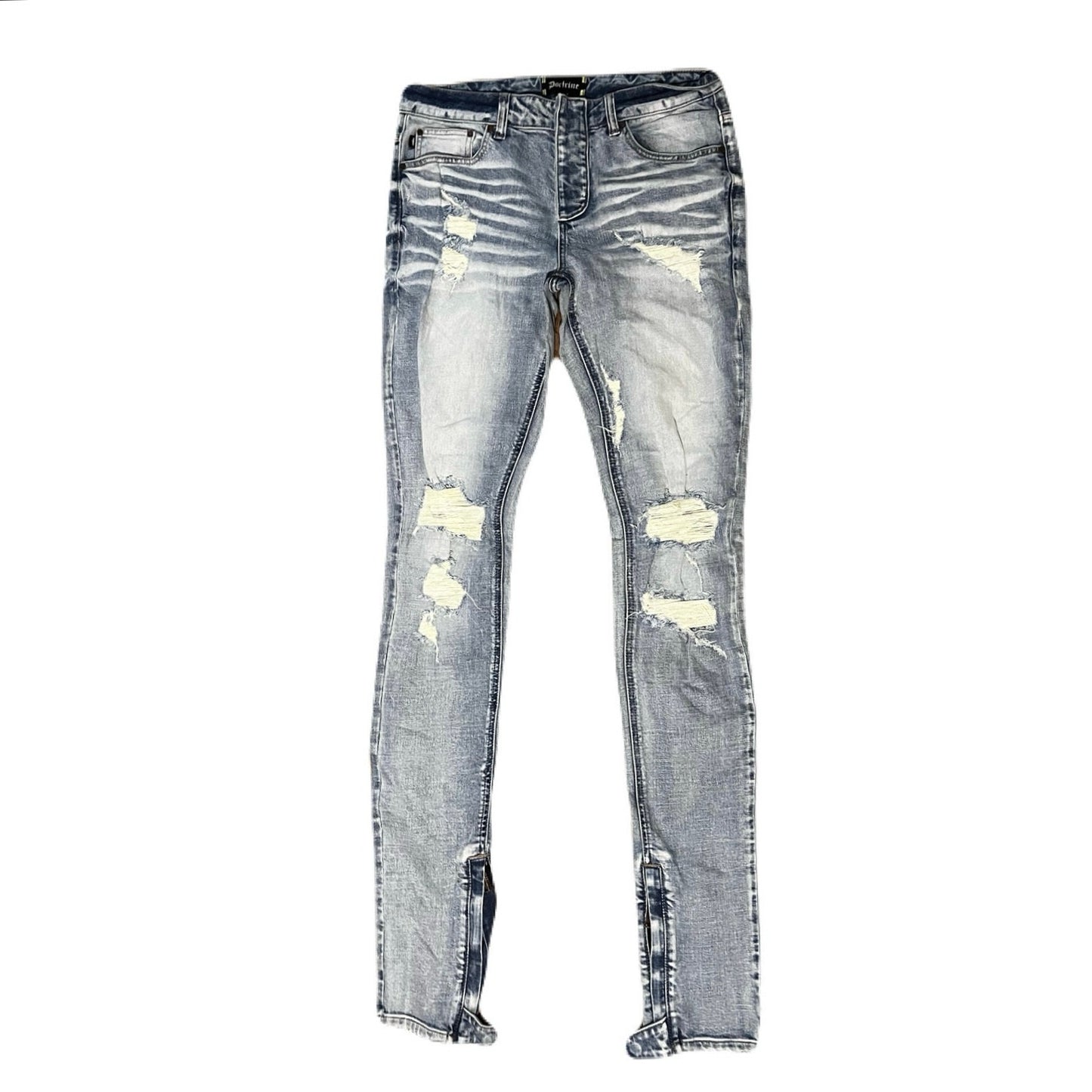 Doctrine Blue Men’s Jean’s Size 32 With Zipper On The Leg