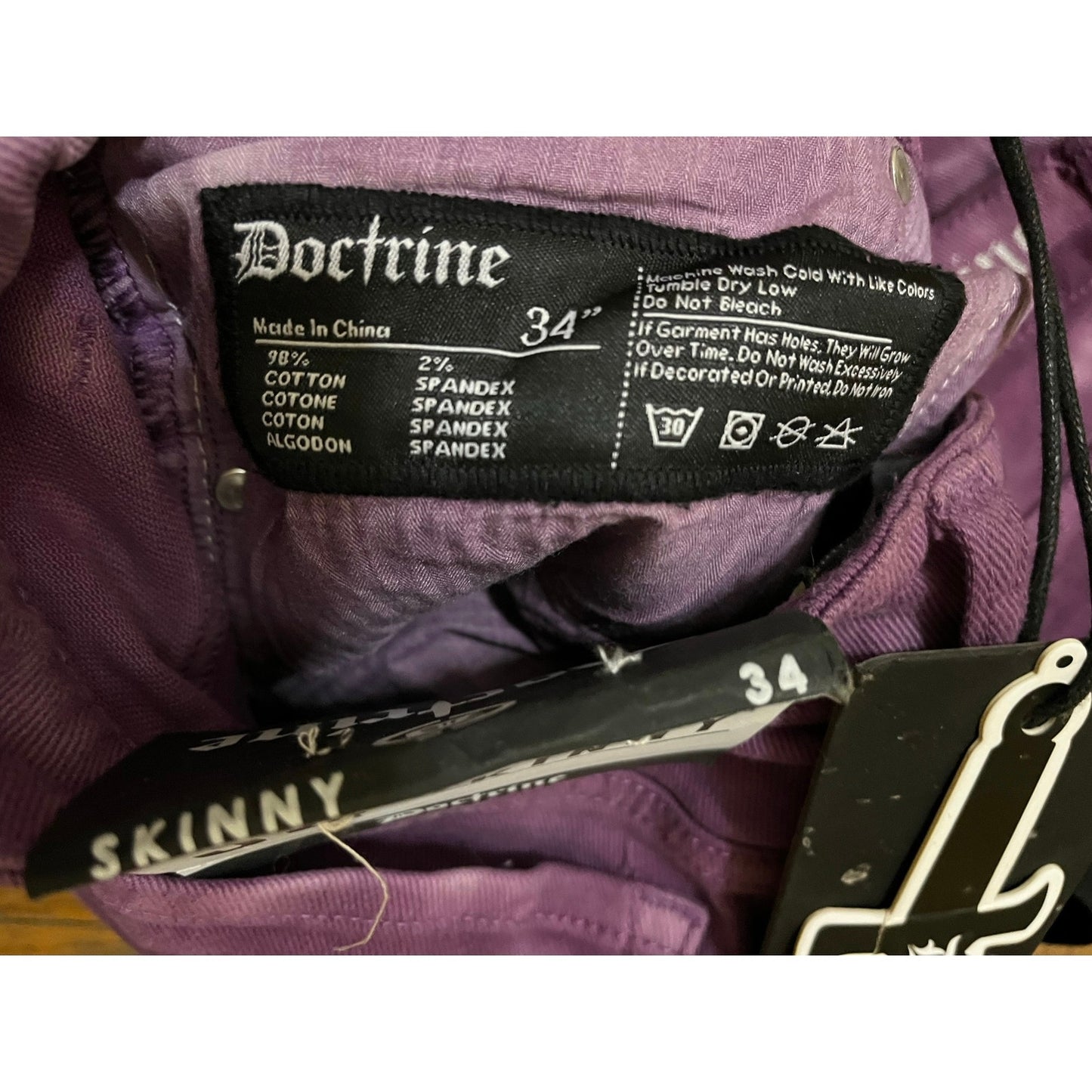 Doctrine Pacific Purple Superstack Men’s Jean’s Size 34