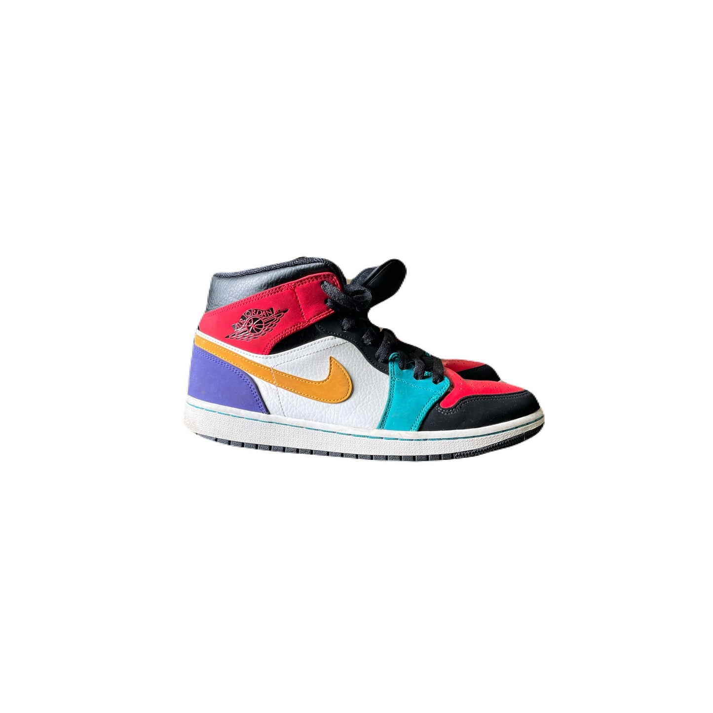 Air Jordan Retro 1 Mid Multicolor Red Black White Green Rare Sneakers