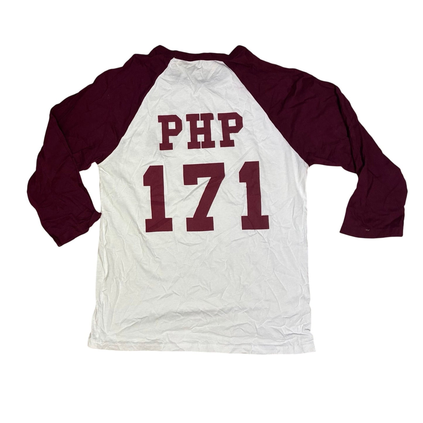 PHP 171 Women’s White Long Sleeve With burgundy sleeves Size Medium