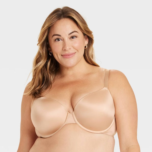 Women's Demi T-Shirt Push-Up Bra - Auden Pearl Tan 40C Light Lift, Molded Cup