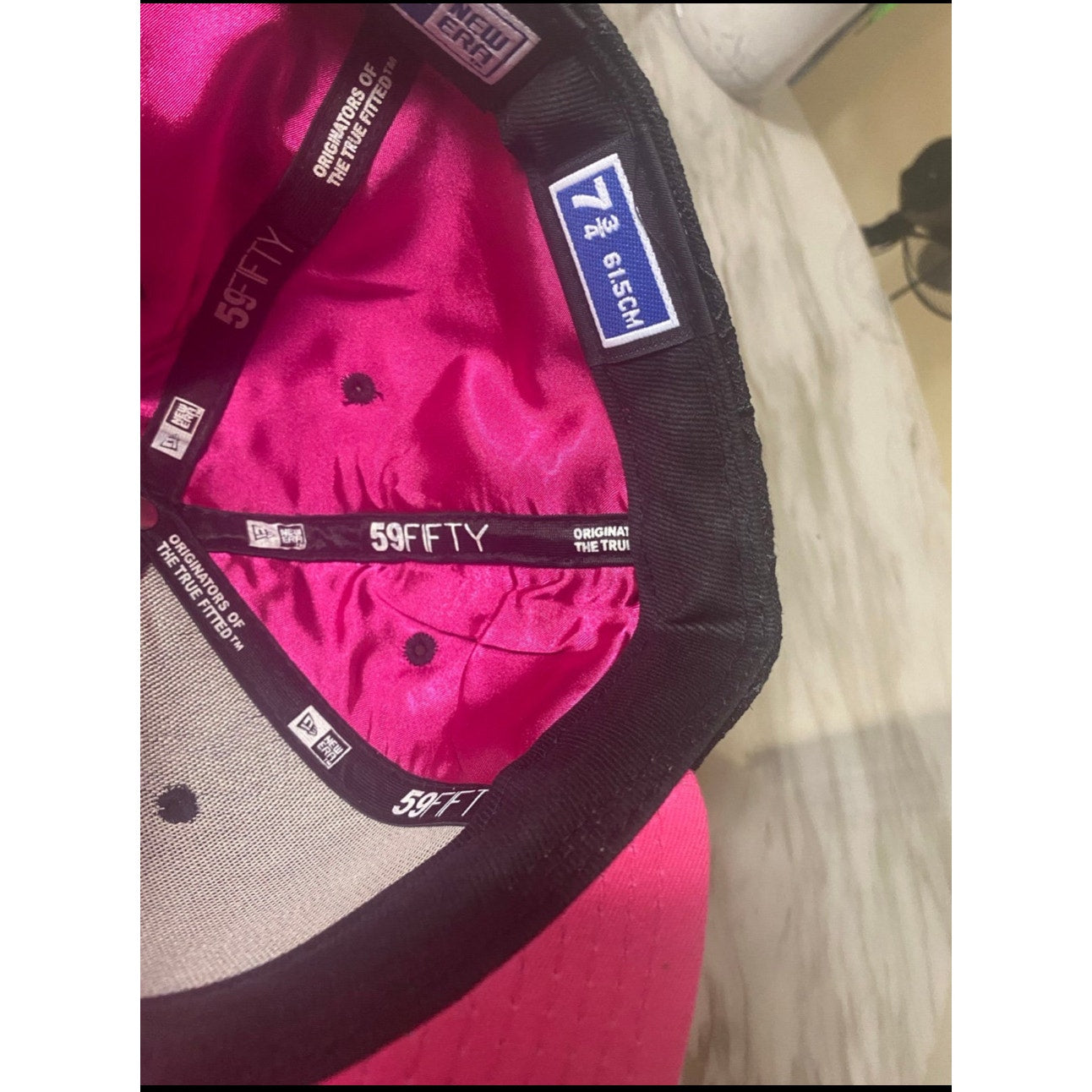 New Era Hat 7 3/4 Black & Pink