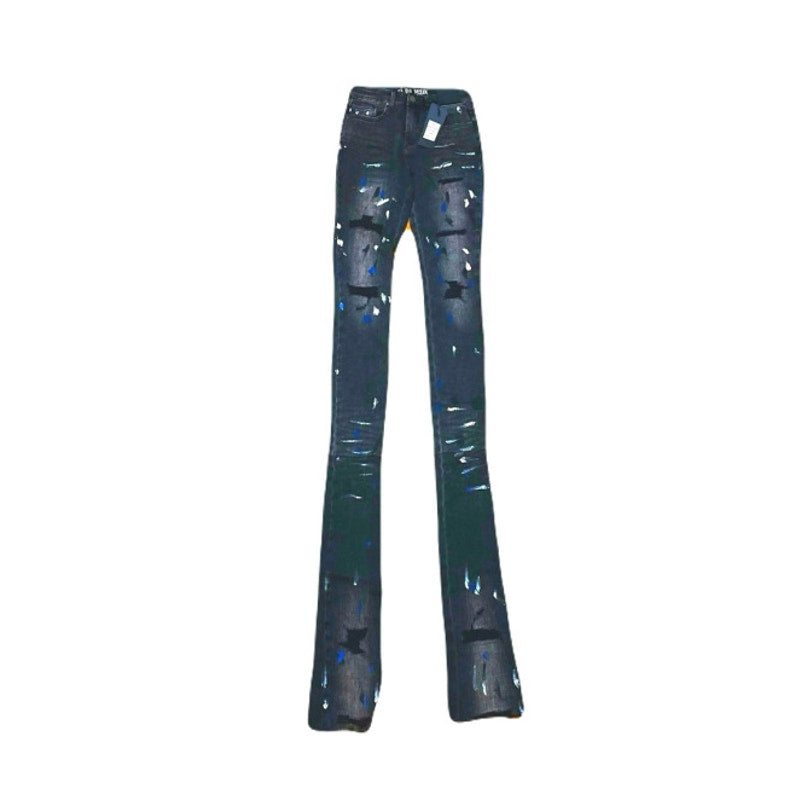 Si Tu Veux Marc Jeans Black Wash Superstack Mens Size 30