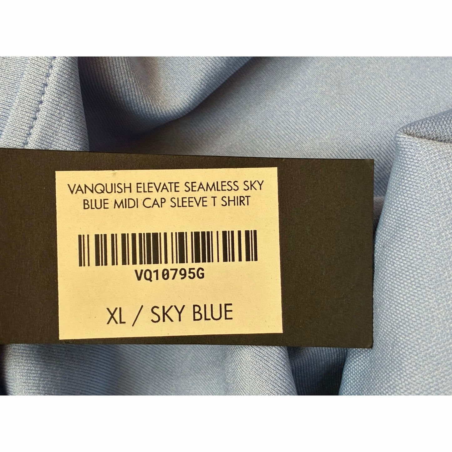 Vanquish Women’s Elevate Seamless Sky Blue MIDI Cap Sleeve T-Shirt Size XL
