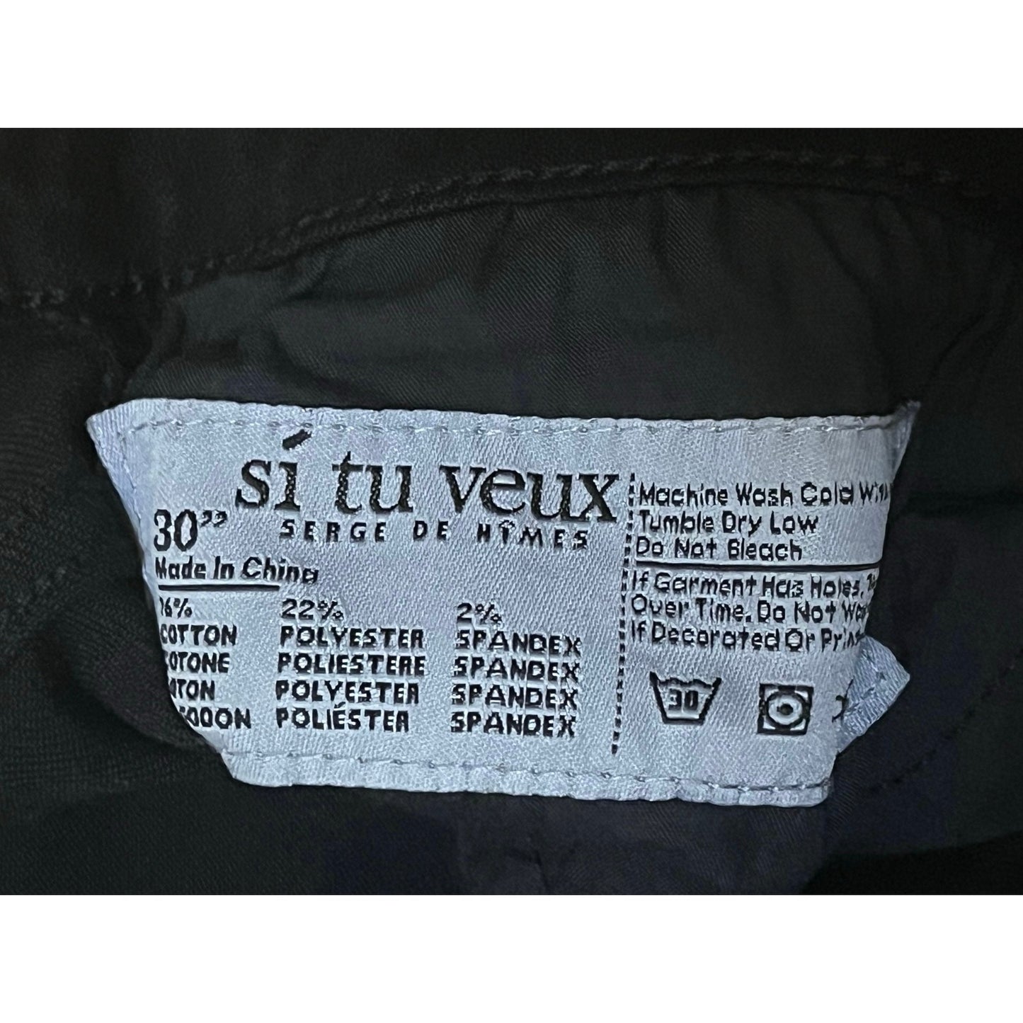 Si Tu Veux Brutini Jeans Jet Black Superstack Men’s Size 30