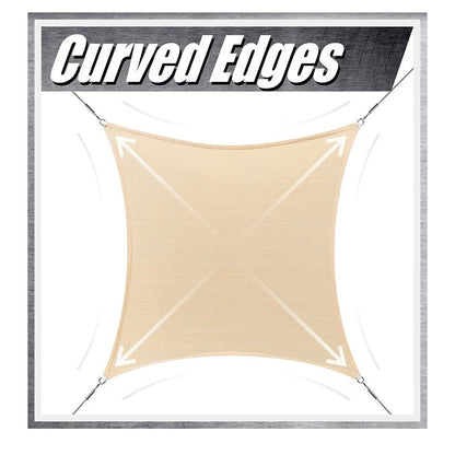 Size 6' x 8' Beige Sun Shade Sail Canopy Block   Rectangle
