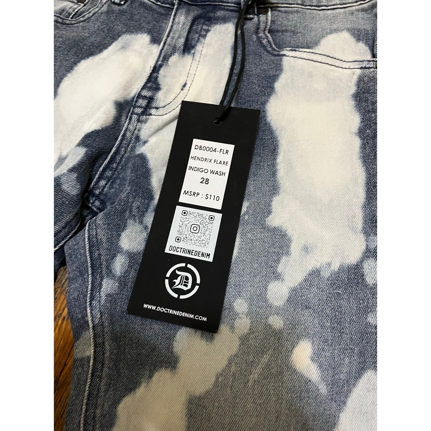 Doctrine Hendrix Flare Indigo Wash Size 28 New