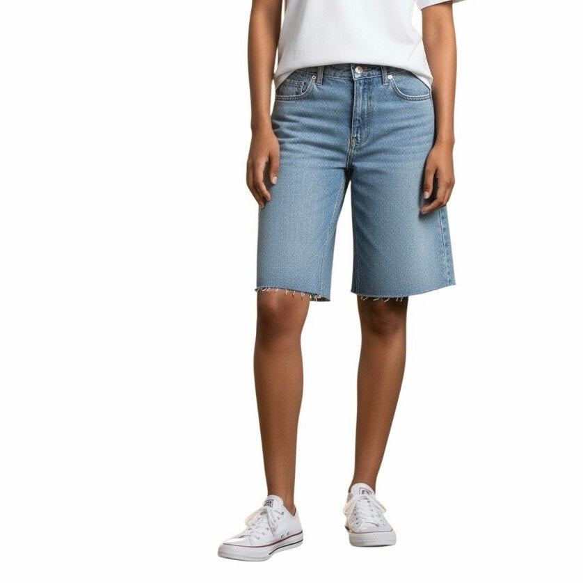 SHEIN Women’s Light Blue Jeans Shorts Size Medium
