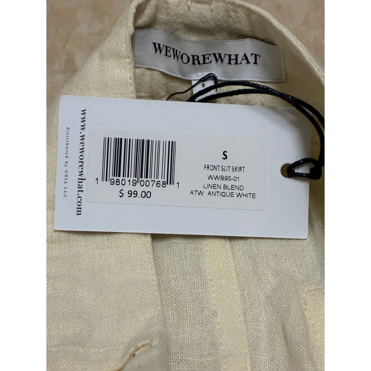 Weworewhat Women’s Front Slit Skirt Size Small Cream