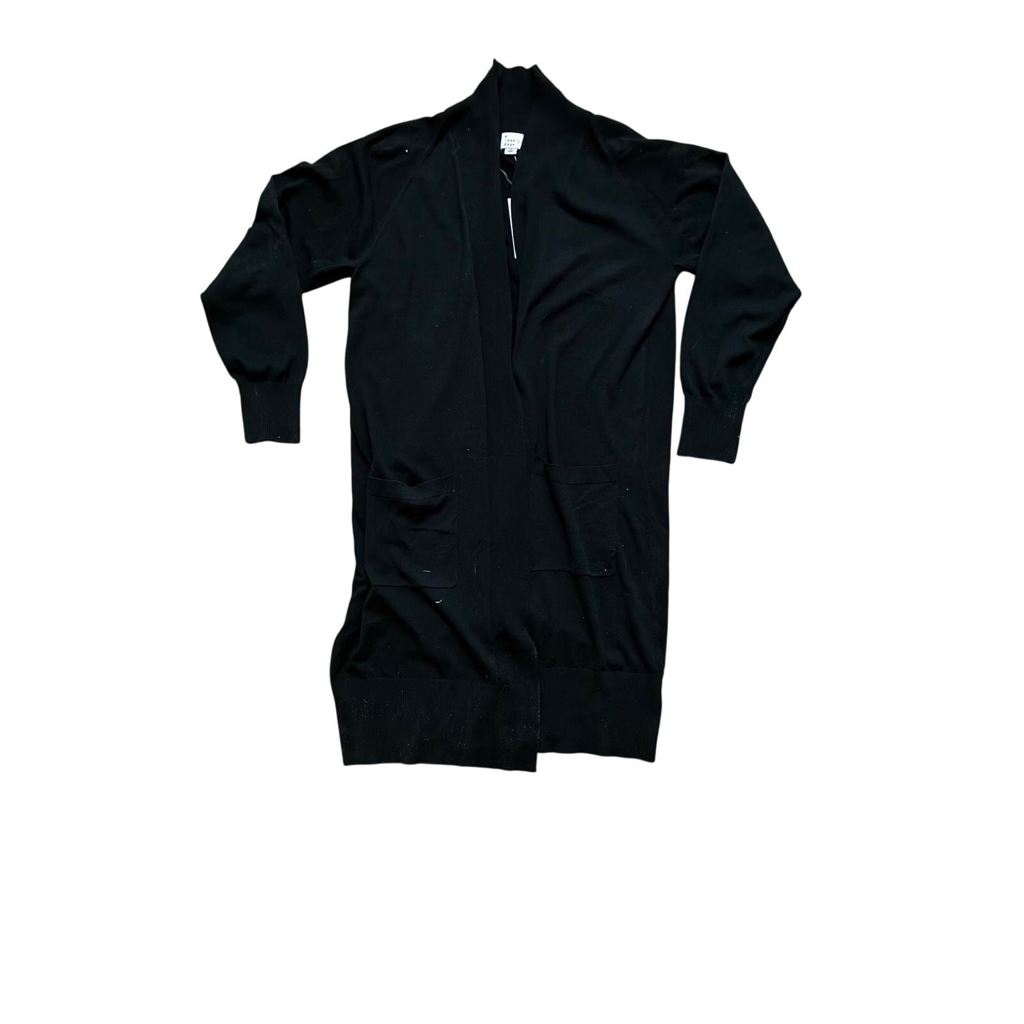 A NEW DAY WOMEN’S FRONT LONG SLEEVE CARDIGAN WITH POCKETS . BLACK SIZE SMALL