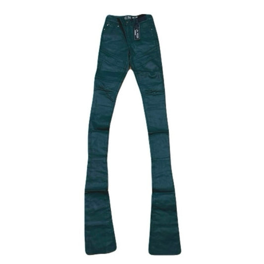 Si Tu Veux Hunter Green Wax Gordon Jeans Superstack Size 32