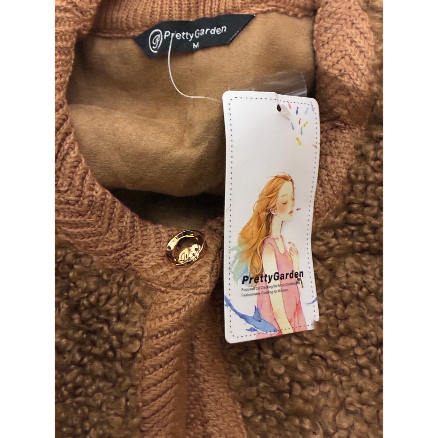 PrettyGarde Women's Faux Fur Coat Fall Fuzzy Fleece Button up Shearling Cropped