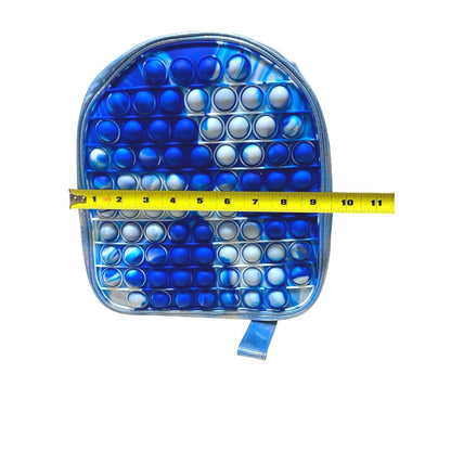 Pop Bubble Fidget Silicon Backpack – Assorted Colors Blue