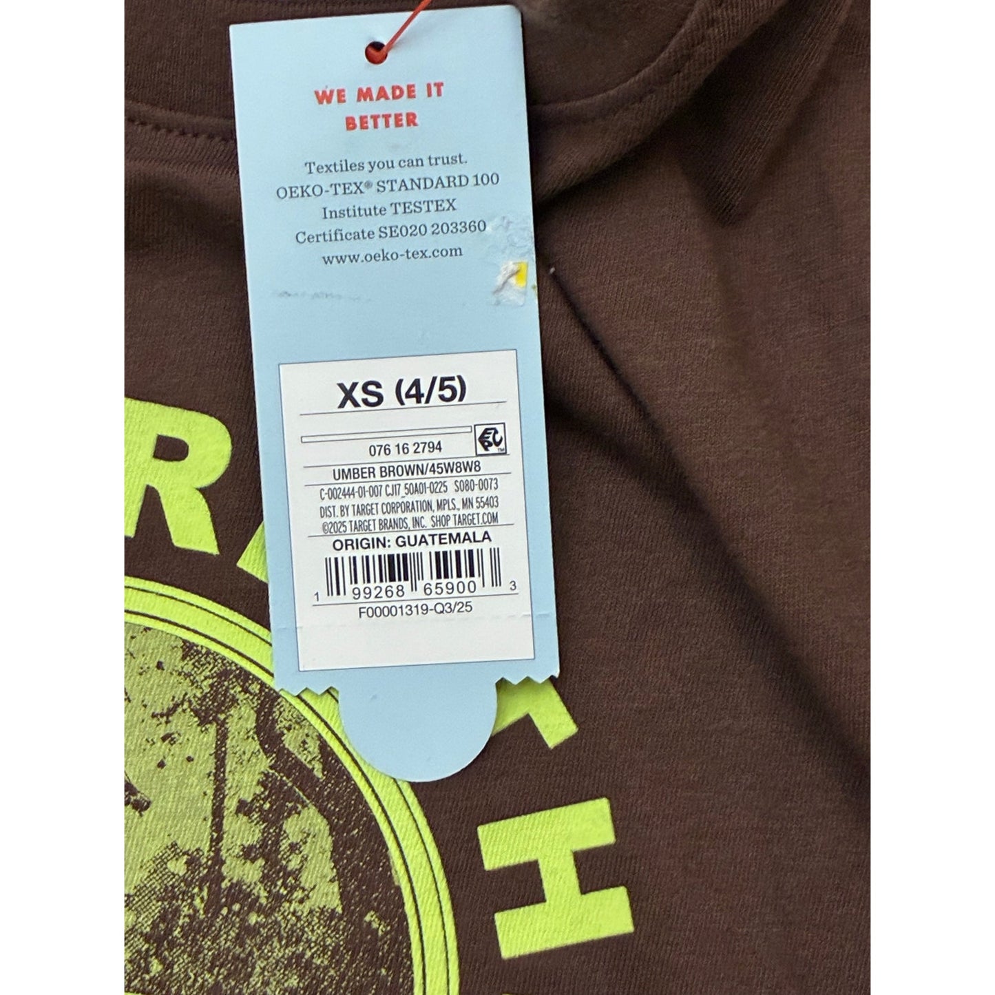 Boys' Long Sleeve Graphic T-shirt - Cat & Jack Brown XS 4/5
