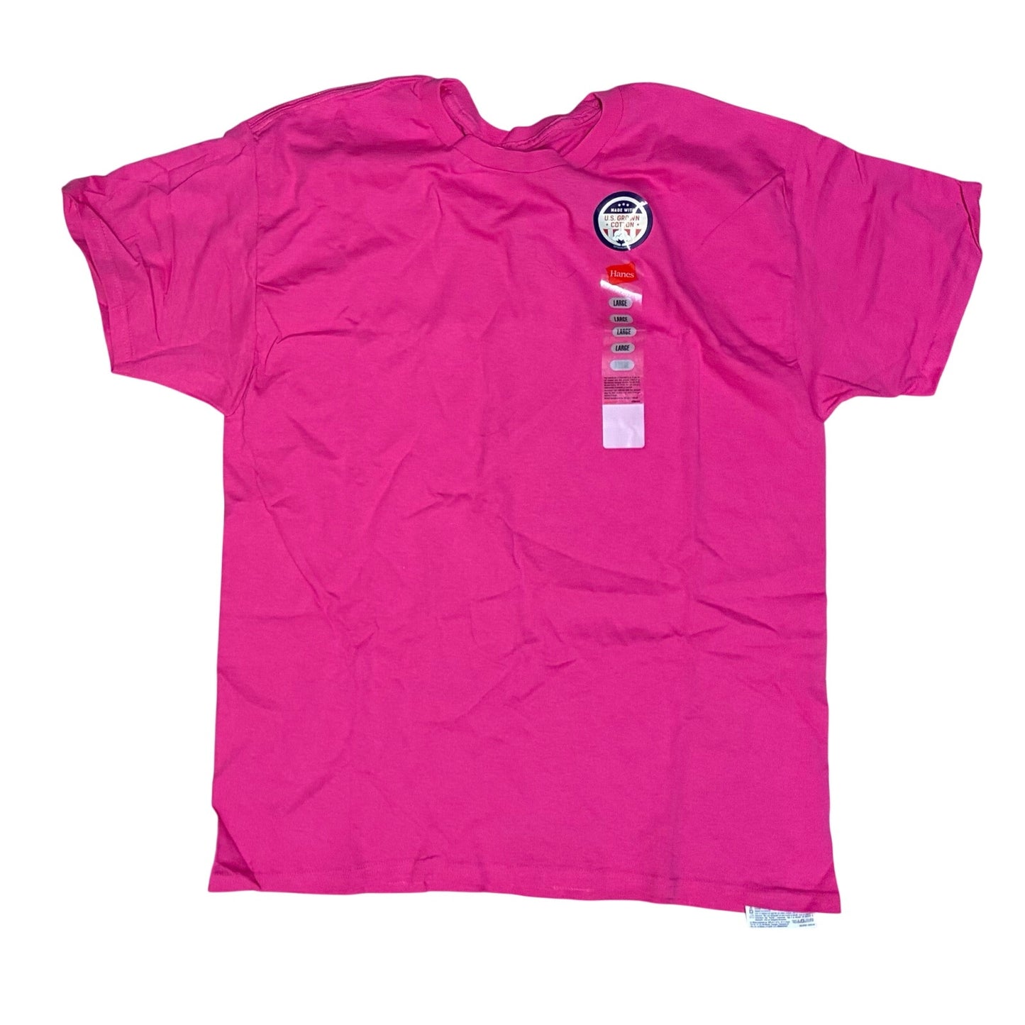 Hanes Wow Pink Men’s T-Shirt Size Large New