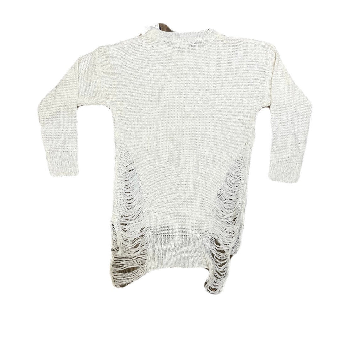 Canes Sport white  Women’s Long Sleeve With Rips on the Side
