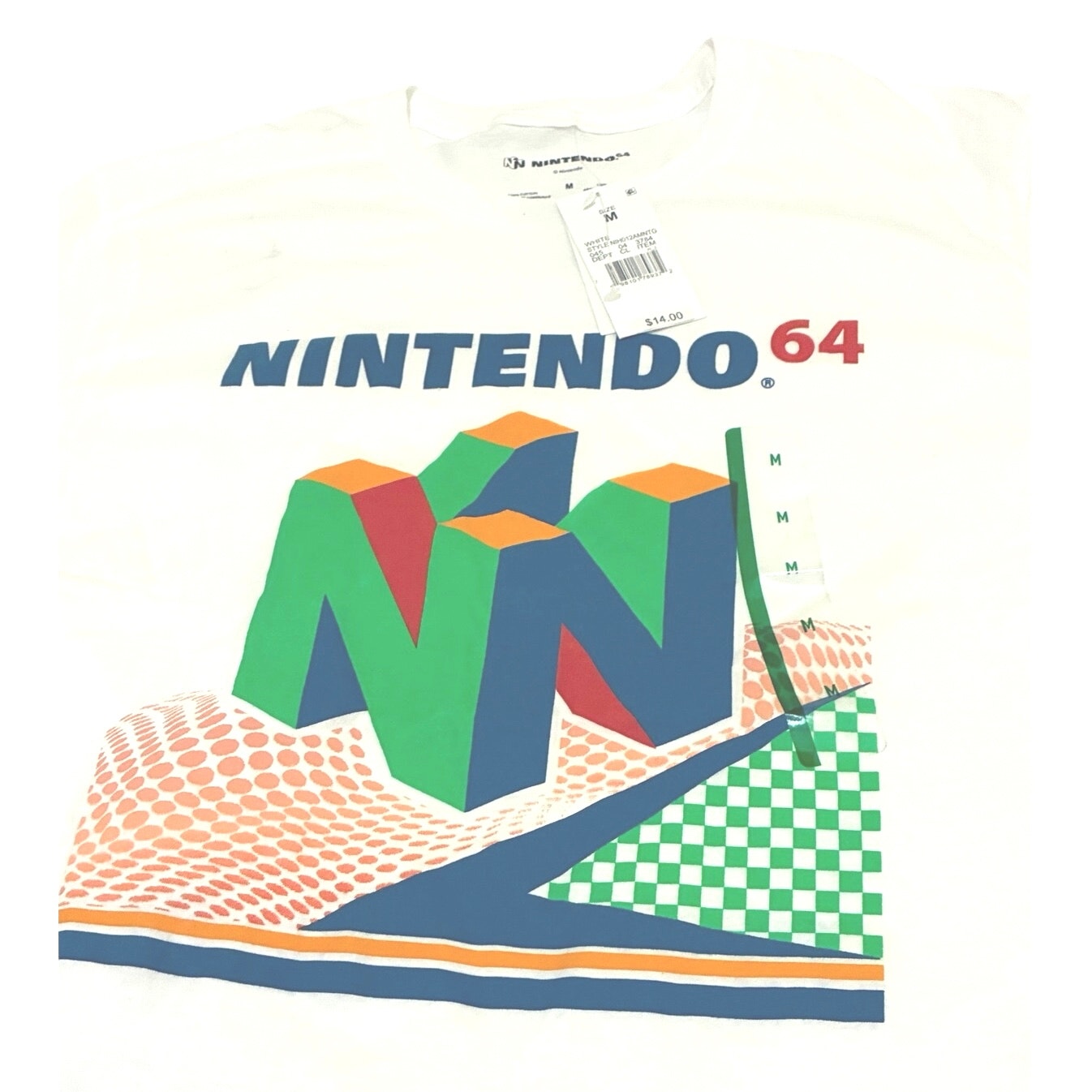 Nintendo 64 Graphic White Tee Size Medium