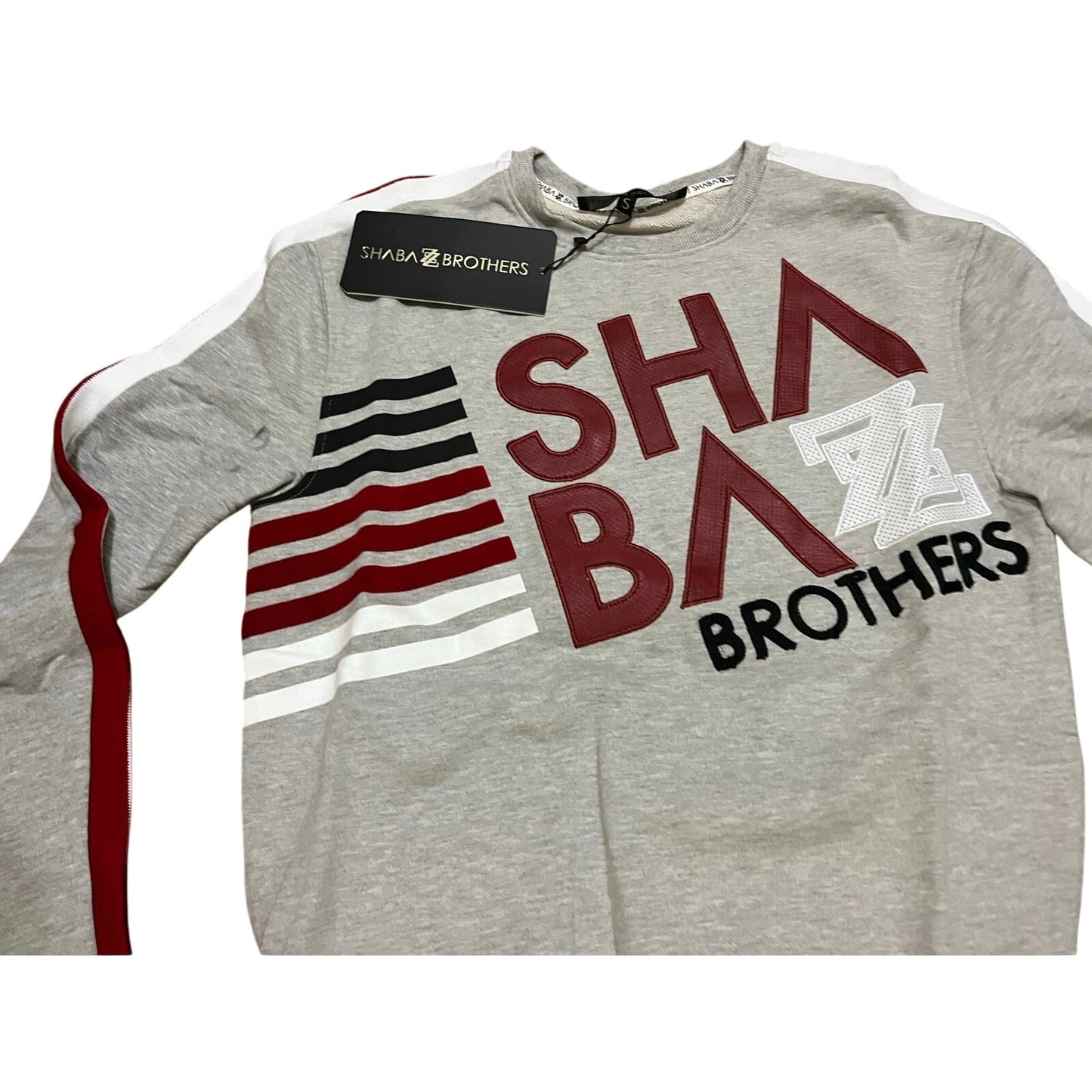 Shabazz Brothers Gray & Red Men’s CrewNeck Sweater Size Small In