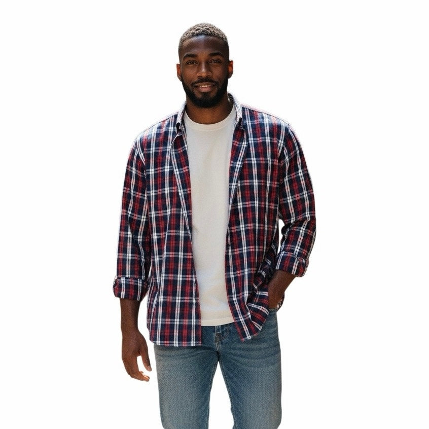 Tommy Hilfiger Men’s Long Sleeve Button Down Tall Long Size 20 38-39