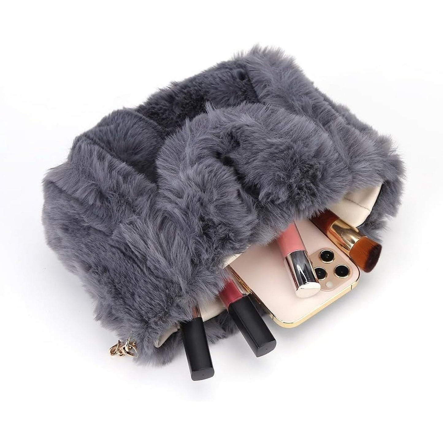 Fluffy Tote Bag Faux Fur Bag Purse Plush Handbag Furry Purse Soft Plush Bag
