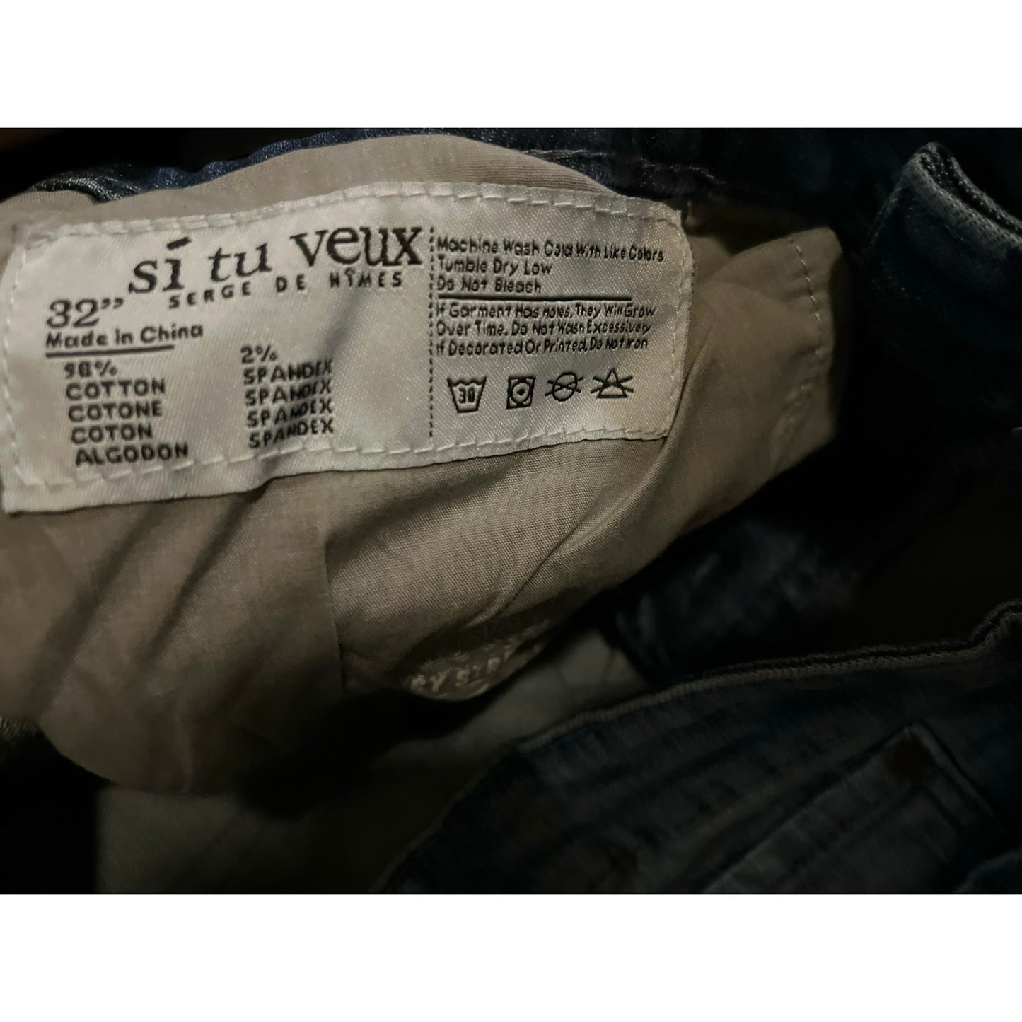 Si Tu Veux Karl Jeans Indigo Wash Size 32 Superstack