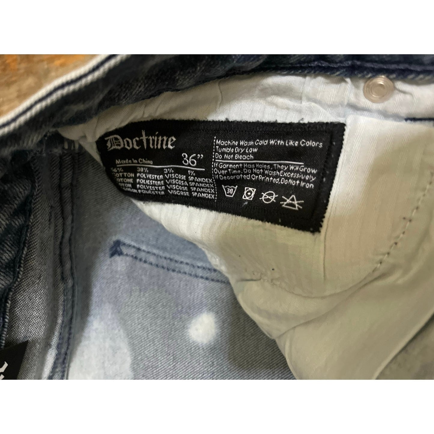 Doctrine Hendrix Stacked Indigo Wash Size 36 New