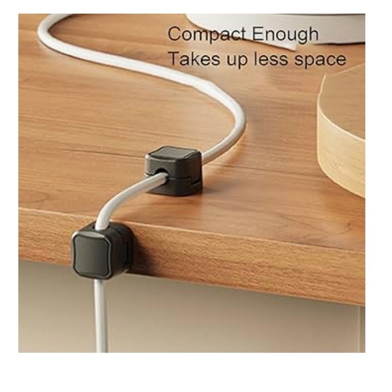 6 Pack Magnetic Cable Clips, Cord Holder Adhesive Cable Management Black