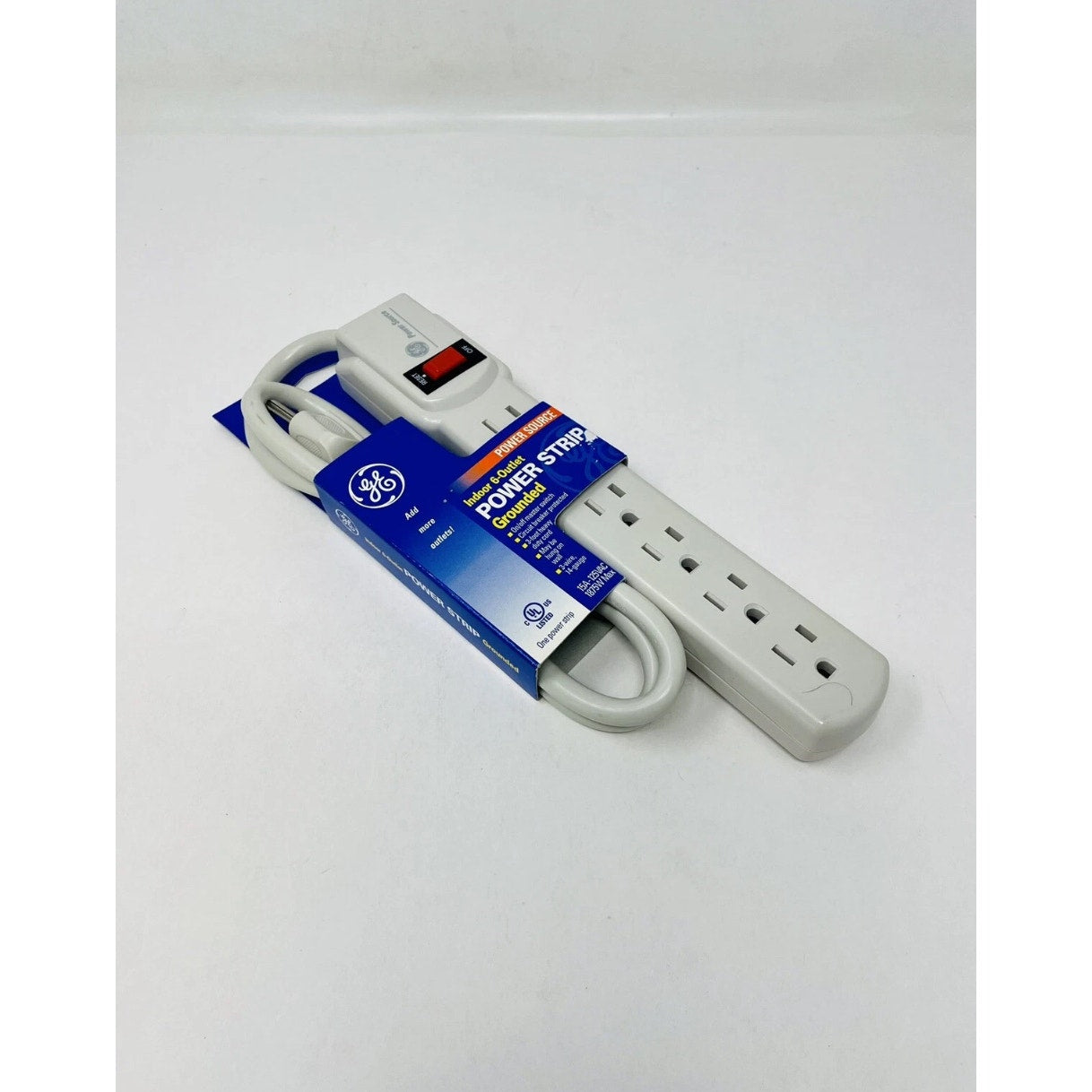 GE 6-Outlet Grounded Power Strip with 3-foot Cord 57244 New