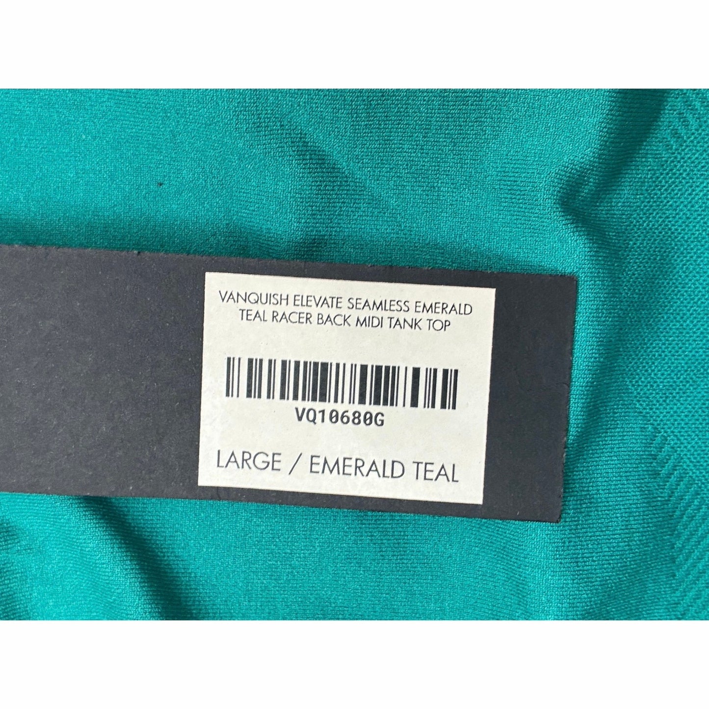 Vanquish Elevate Seamless Emerald Teal Racer Back MIDI Tank Top Size Large