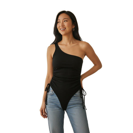 SHEIN Women’s Black Body Suit With One Sleeve Size Small