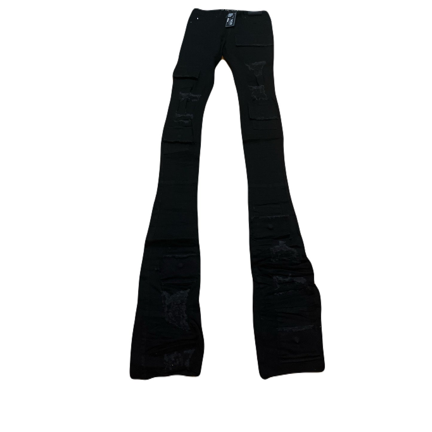 Si Tu Veux Brutini Jeans Jet Black Superstack Men’s Size 30