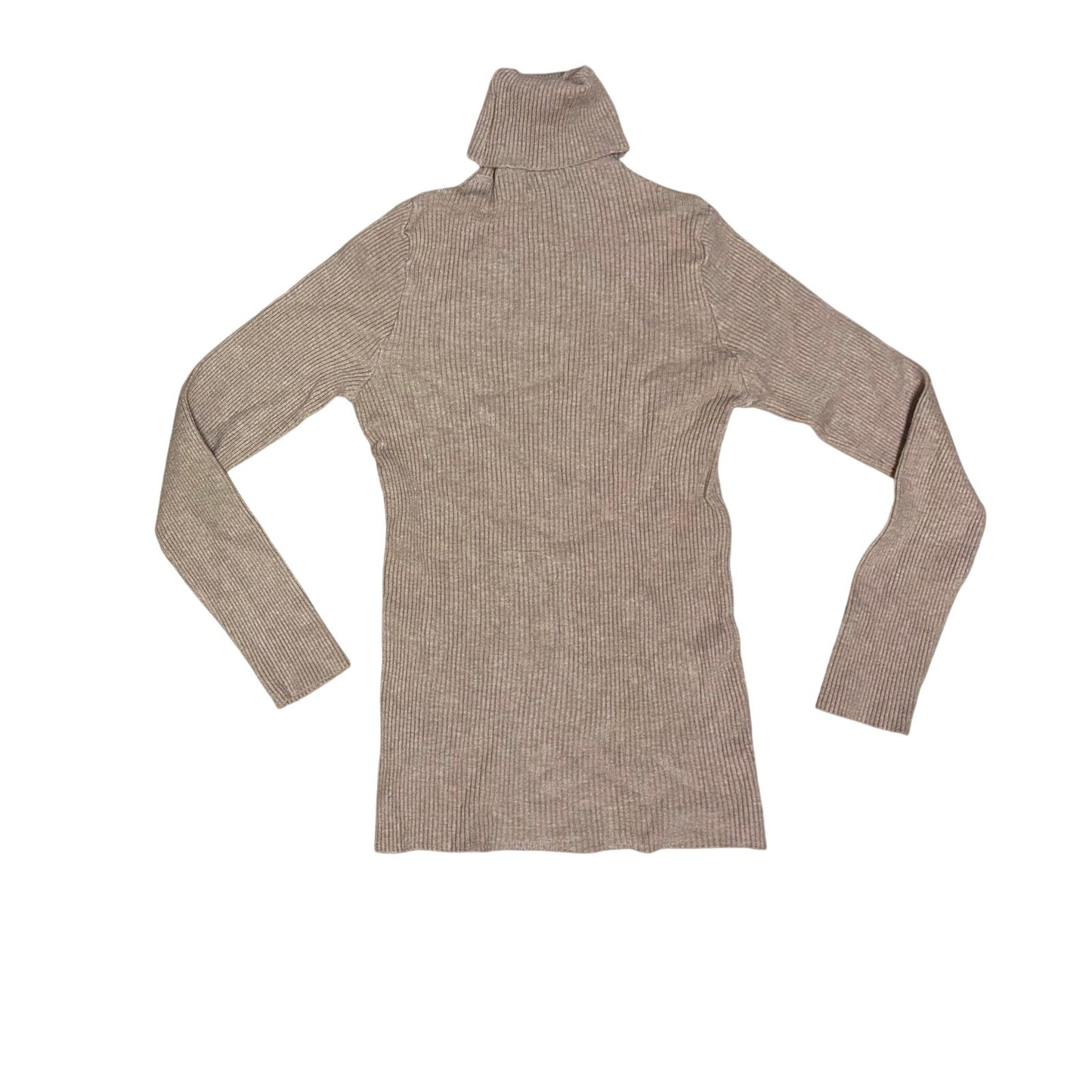 Buzz Fashion Women’s Beige Turtle Neck Long Sleeve Size L/XL