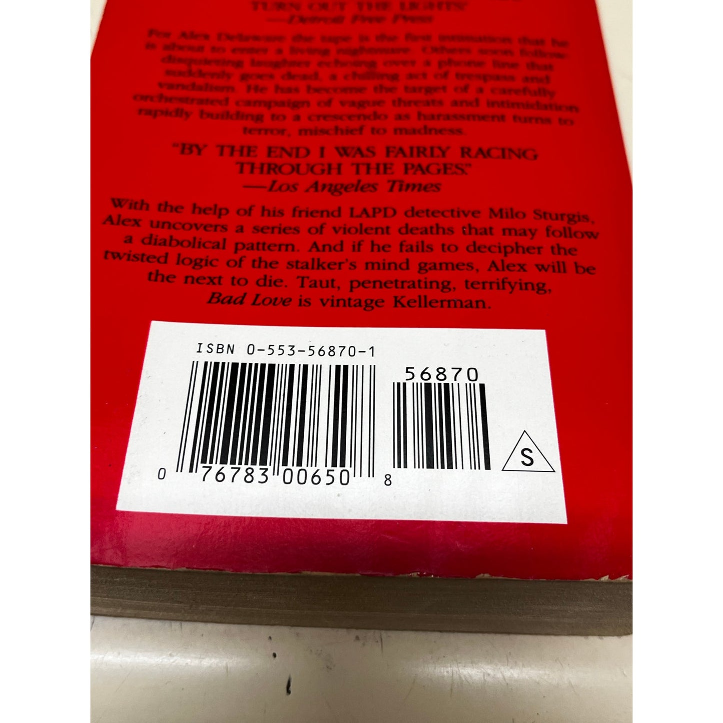 Bad Love Jonathan Kellerman Paper Book